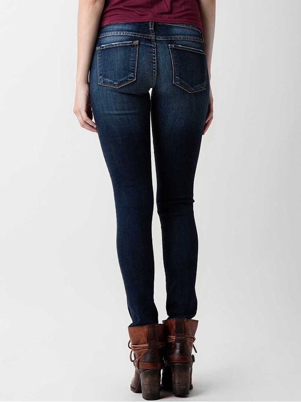 Flying Monkey Low Rise Skinny Blue Jeans Size 30 Made in USA Y2K Stretch Denim - Picture 2 of 15